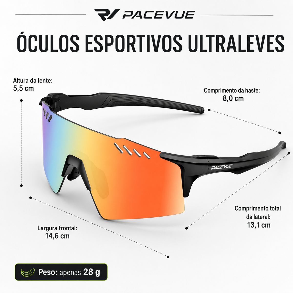 Stride – Óculos de Sol para Corrida Ciclismo e Beach Tennis