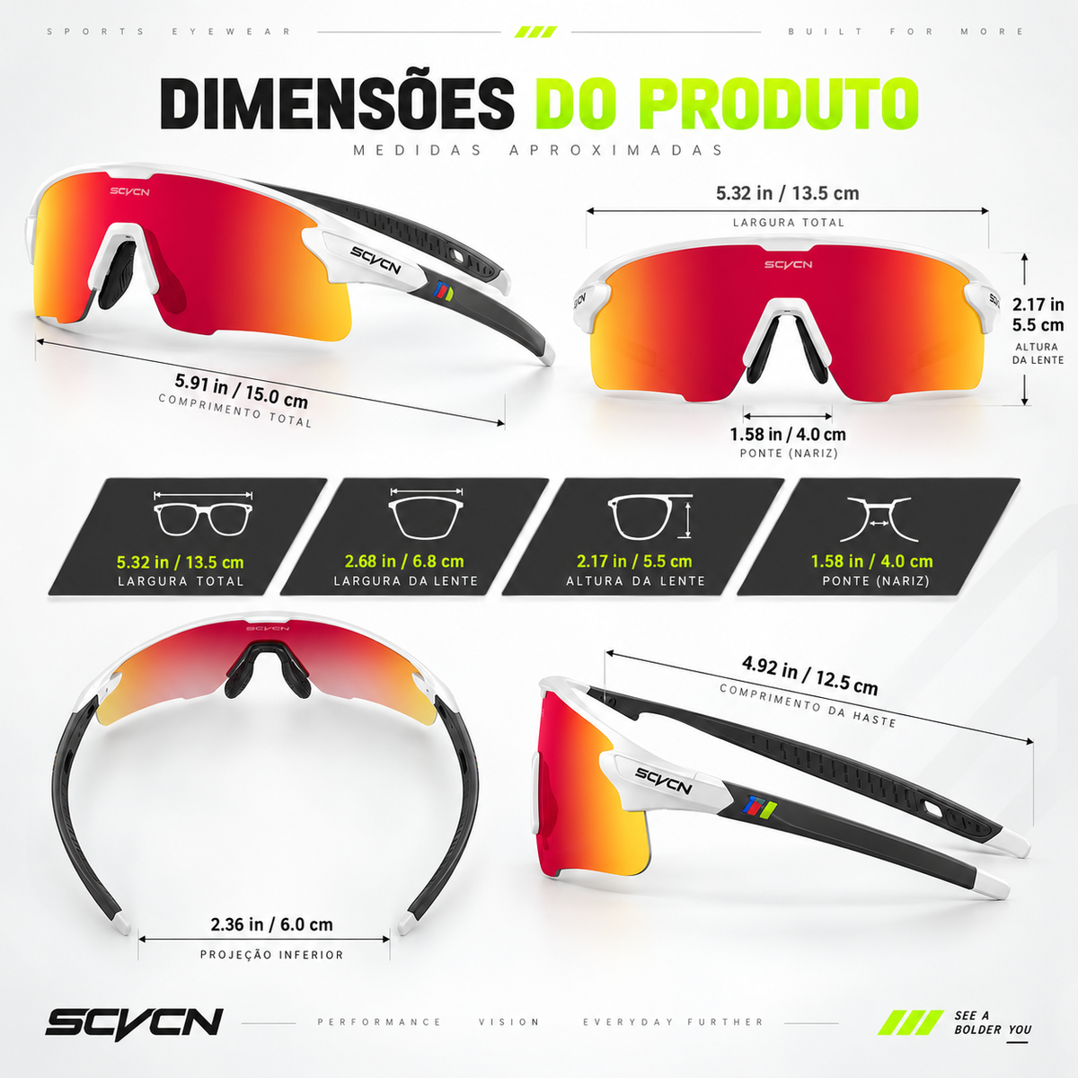 Phantom – Óculos de Sol para Corrida Ciclismo e Beach Tennis